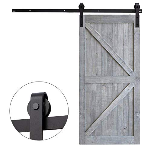 Fittyz 6FT 183cm Herraje para Puertas Correderas Kit para Puerta Corredera Granero con Capacidad de 100kg Riel para Puerta Corredera Granero (6FT 183cm)