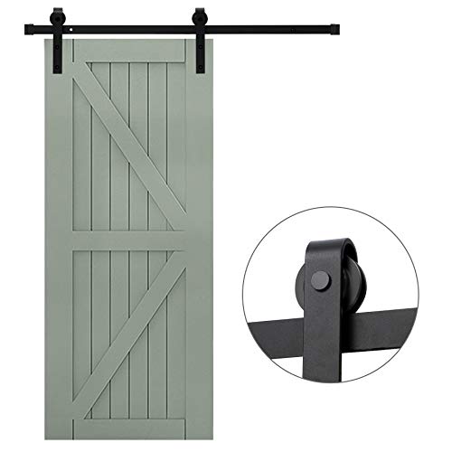 Fittyz 6FT 183cm Herraje para Puertas Correderas Kit para Puerta Corredera Granero con Capacidad de 100kg Riel para Puerta Corredera Granero (6FT 183cm)