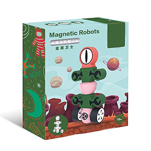 Floepx Bloques magnéticos de construcción de robot, juguete interesante de montaje, juguete creativo, rompecabezas precoz, juguete educativo para niños, niños y niñas