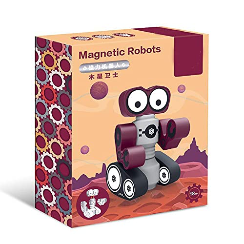 Floepx Bloques magnéticos de construcción de robot, juguete interesante de montaje, juguete creativo, rompecabezas precoz, juguete educativo para niños, niños y niñas