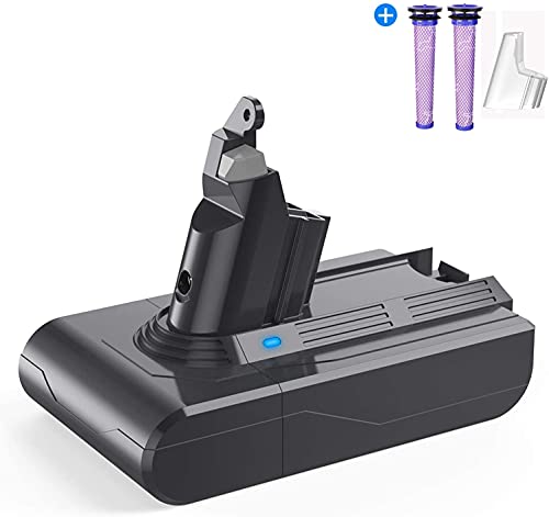 FLYLINKTECH 3500mAh Dyson V6 21.6v Batería de Repuesto de ión de Litio para Dyson DC58 DC59 DC61 DC62 DC72 DC74 V6 SV03 SV05 SV06 SV07 SV09 Animal, con 1 filtros