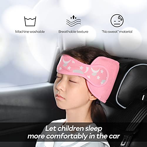 FREESOO Reposacabezas Soporte Cabeza Sujeta Cabezas Coche para Niños Infantil Bebe Seguridad Cinturón de Sujeción Correa Ajustable para Asiento de Coche Cómoda Posicionador Cabeza