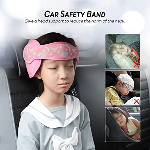 FREESOO Reposacabezas Soporte Cabeza Sujeta Cabezas Coche para Niños Infantil Bebe Seguridad Cinturón de Sujeción Correa Ajustable para Asiento de Coche Cómoda Posicionador Cabeza