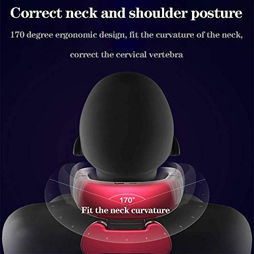 FUJGYLGL Masajeador Cervical, Protector de Cuello de Silicona COMPRIMIENTO Compress Smart Compress Mute DE Mute Sin Ruido Four-Head Smart Hombro y Cuello Masajeador