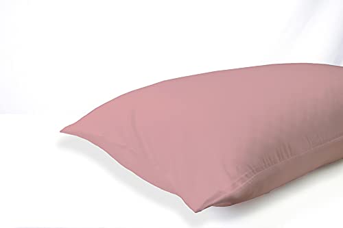 Funda de Almohada Microfibra Rosa Oscuro 50 x 80 cm, Juego de 2 Fundas con Cierre de sobre