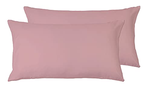 Funda de Almohada Microfibra Rosa Oscuro 50 x 80 cm, Juego de 2 Fundas con Cierre de sobre