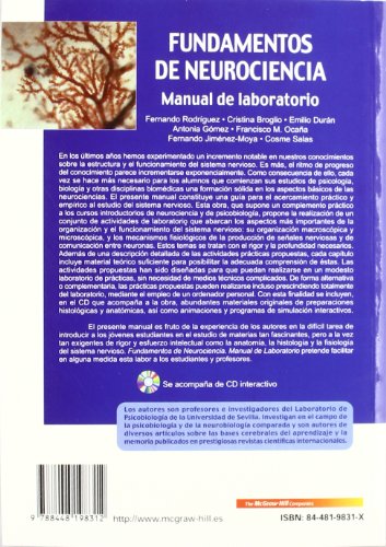 Fundamentos de Neurociencia.Manual de Laboratorio. Incluye CD interactiv o