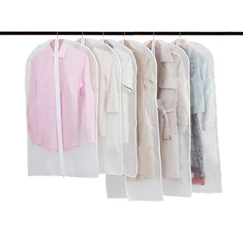 Fundas Ropa cremallera Bolsas Ropa Transparente Transpirables para Almacenaje de Traje Vestidos Abrigos Chaquetas Camisas 6PCS