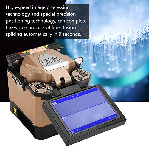 Fusion Splicer, FS-60A Kit de Máquina de Empalme por Fusión de Soldadura de Fibra óptica de Alta Precisión para la Conexión de Fibras ópticas Proyectos de Cable 50 / 60Hz(Regulaciones de EE. UU.)