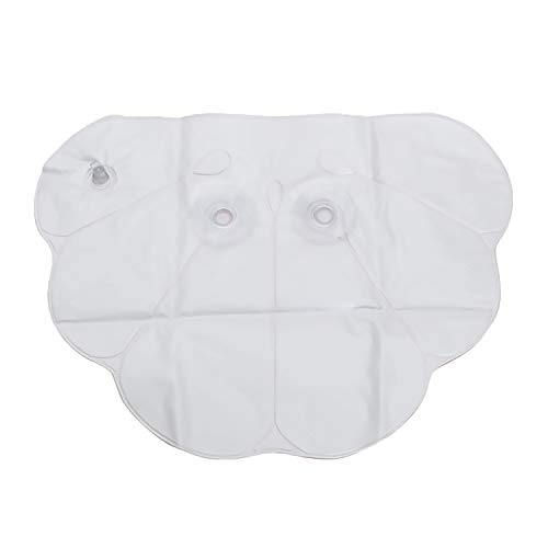 fuxunamz 1 cojín hinchable de baño con ventosas, cojín para la bañera con forma de concha para relajarse, cojín de spa, cojín cervical, cojín confortable, cojín de relajación, color blanco