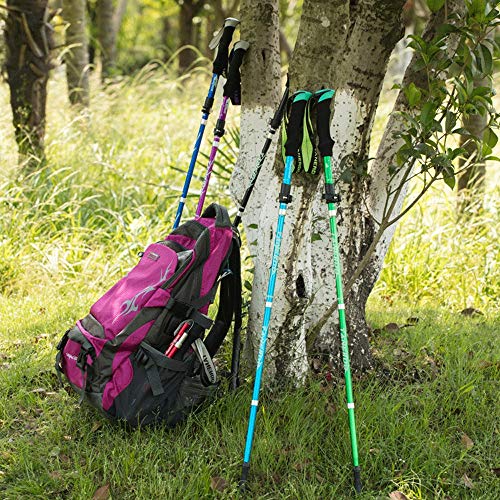 FWDS Nuevo Equipo de Trekking Ligero, Ligero y Corto, telescópico, Equipo de Escalada de montaña para excursiones al Aire Libre, muletas multifunción (Color : Black)