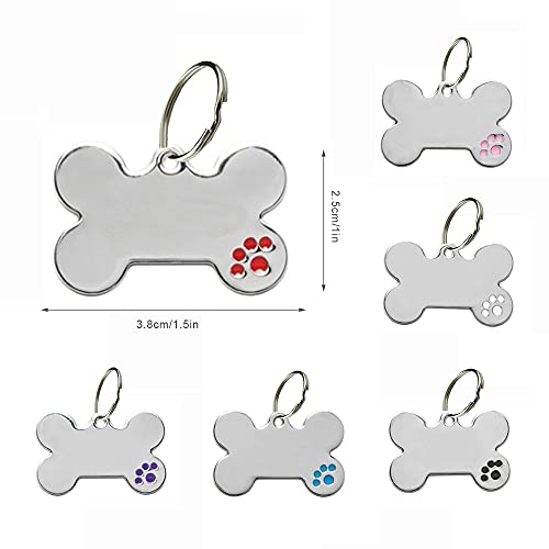 Fyfjur Placas para Perros, Collar Perro Personalizado, Etiquetas de Identificación de Perro Parpadeante Grabadas Personalizadas, Placa de identificación en blanco, tallada DIY,para Mascota Grabada