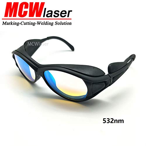 Gafas protectoras de seguridad láser Gafas 532nm Gafas láser para fibra YAG Marcado láser Corte Tallado interno Depilación del tatuaje Tratamiento de belleza OD5 + CE