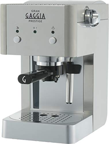 Gaggia Prestige - Cafetera individual, color plateado