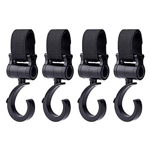 Gancho para Silla de Paseo, 4Pcs Ganchos para Cochecito, Ganchos Carrito Bebé, Gancho de Cochecito, Gancho para Cochecito de Bebé, Gancho Multifuncional para Cochecitos y Bolsas de la Compra (14*5cm)