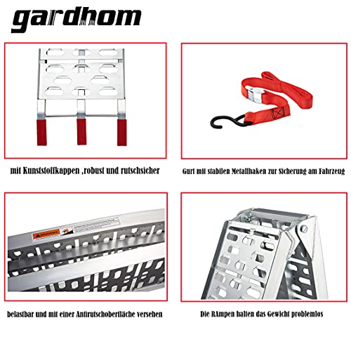 gardhom Rampas de carga camiones, ATV motocicletas de 1500 libras de capacidad portátil de aluminio plegable rampas 7.5 pies 1 par