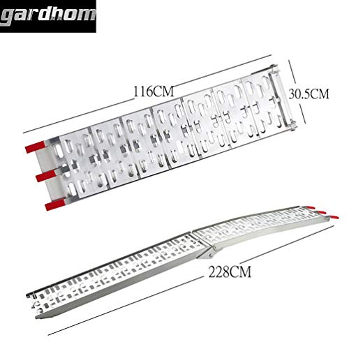 gardhom Rampas de carga camiones, ATV motocicletas de 1500 libras de capacidad portátil de aluminio plegable rampas 7.5 pies 1 par