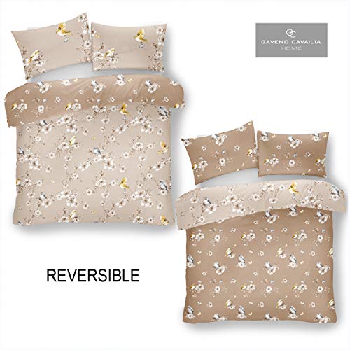 Gaveno Cavailia Juego de Cama con Funda de edredón y Funda de Almohada, poliéster, algodón, Natural, Doble