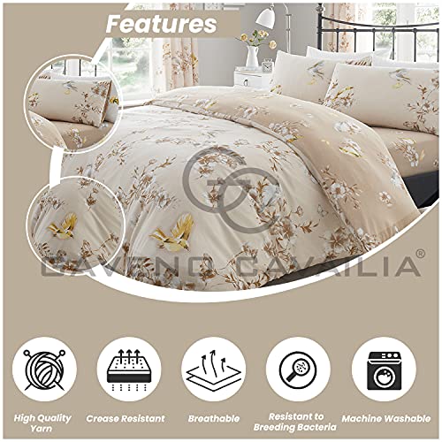 Gaveno Cavailia Juego de Cama con Funda de edredón y Funda de Almohada, poliéster, algodón, Natural, Doble