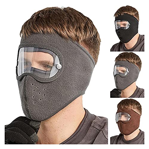 GDYJP Máscara de Cara antidusto a Prueba de Viento, máscaras de Ciclismo Pelón Transpirable Fleece Shield High Definición Anti Fog Goggles Hood Cubierta de Cabeza (Color : Black, Tamaño : One Size)