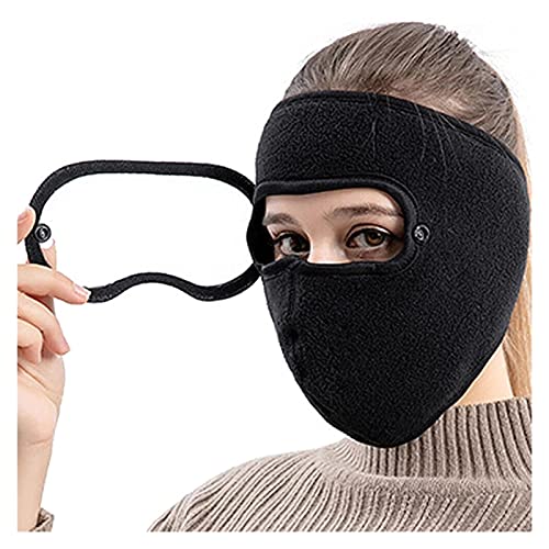 GDYJP Máscara de Cara antidusto a Prueba de Viento, máscaras de Ciclismo Pelón Transpirable Fleece Shield High Definición Anti Fog Goggles Hood Cubierta de Cabeza (Color : Black, Tamaño : One Size)