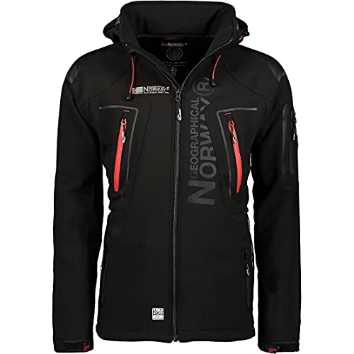 Geographical Norway Hombre de Tacto Suave Funciones Chaqueta para Exterior Impermeable - Negro, Medium