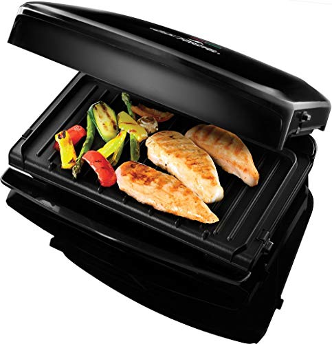 George Foreman Family - Grill Eléctrico (Plancha Grill de 1400 W, 5 porciones, Sin Grasa, Negro) - ref. 24330-56