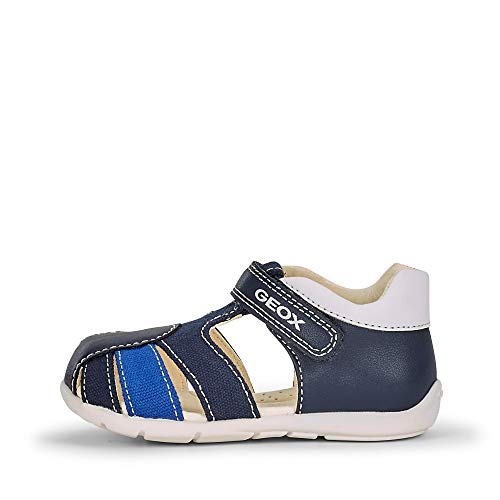 Geox B ELTHAN Boy, Primer Zapato de Andador Bebé-Niños, Navy/Royal, 24 EU