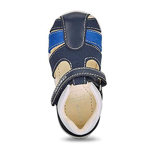 Geox B ELTHAN Boy, Primer Zapato de Andador Bebé-Niños, Navy/Royal, 24 EU