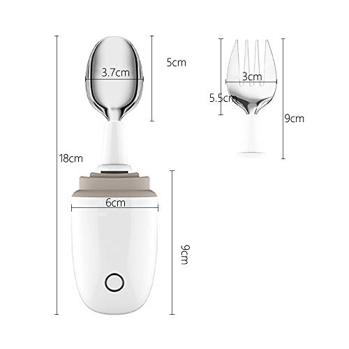 GHzzY Cuchara Parkinson para Personas Mayores, Artritis y temblores de Las Manos - Kit de Cuchara y Tenedor Smart Steady - Vajilla para Ancianos y Personas con discapacidad