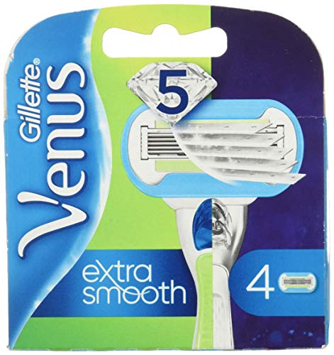 Gillette Venus Extra Smooth Cuchillas de Afeitar Mujer, Paquete de 4 Cuchillas de Recambio