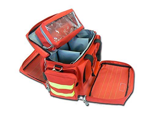 GIMA ref 27150 Bolsa"Smart" para emergencias sanitarias, poliéster, 45 x 28 x 28cm, talla pequeña, roja, maleta primeros auxilios con compartimientos internos y externos, resistente al agua