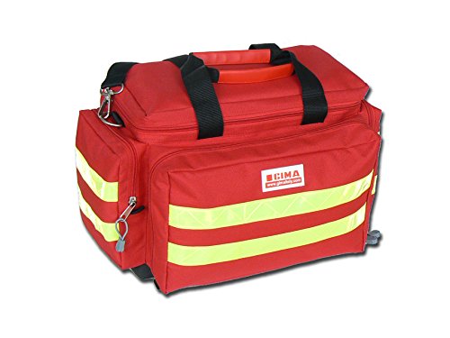 GIMA ref 27150 Bolsa"Smart" para emergencias sanitarias, poliéster, 45 x 28 x 28cm, talla pequeña, roja, maleta primeros auxilios con compartimientos internos y externos, resistente al agua