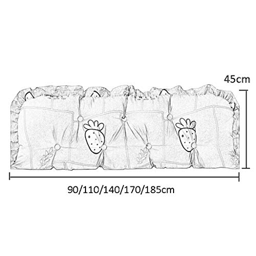 GJ Cama de Matrimonio Cabeza Almohada, Reading Almohada, cojín del sofá Cama, Suave cojín Tatami Apoyo a la Cintura, Desmontable, 5 tamaños (Size : 185×45cm)