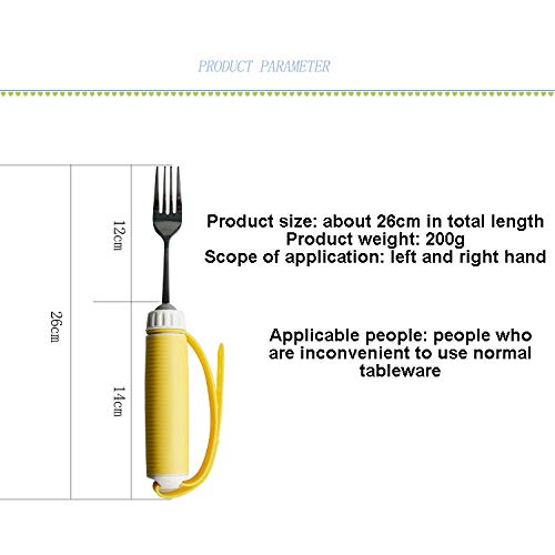 GJQDDP Cuchara antivibración,Cubiertos Flexibles de Agarre Suave Cuchara giratoria de Ayuda para la Artritis para el Parkinson Manos temblorosas Ancianos Debilidad Artritis,Fork