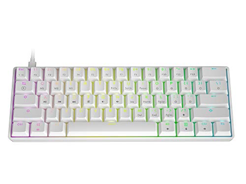 GK61 - Teclado mecánico para juegos con 61 teclas multicolor con retroiluminación LED de colores. Teclado con cable, programable, para gamer PC/Mac