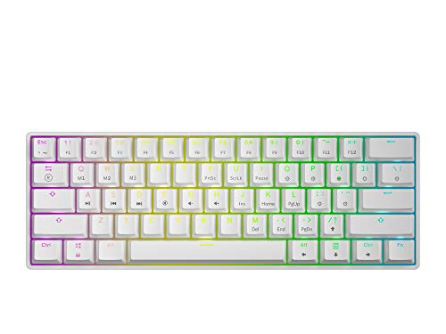 GK61 - Teclado mecánico para juegos con 61 teclas multicolor con retroiluminación LED de colores. Teclado con cable, programable, para gamer PC/Mac