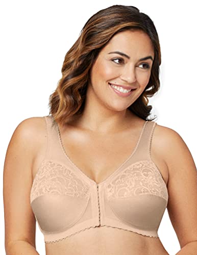 Glamorise Magic Lift Full Figure Support Front Close Bra, Sujetador Cotidiana para Mujer, Beige (Blush), 90C