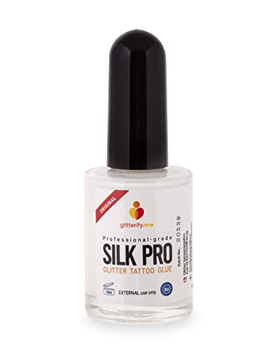 Glitterify Me Silk Pro Pegamento para Tatuajes de Purpurina (Calidad Profesional) – Hecho en la UE, No daña la Piel (16ml)