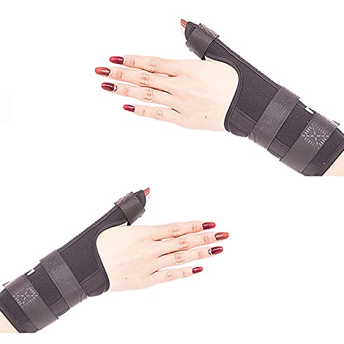 GLLX 2 Piezas Órtesis de Pulgar y Muñequera, Férula Dedo Pulgar, Soporte de Pulgar, Soportes para Deportivo, Esquinces y Distensiones - Alivio del Dolor de Tendinitis Izquierda +Derecha,16.5cm