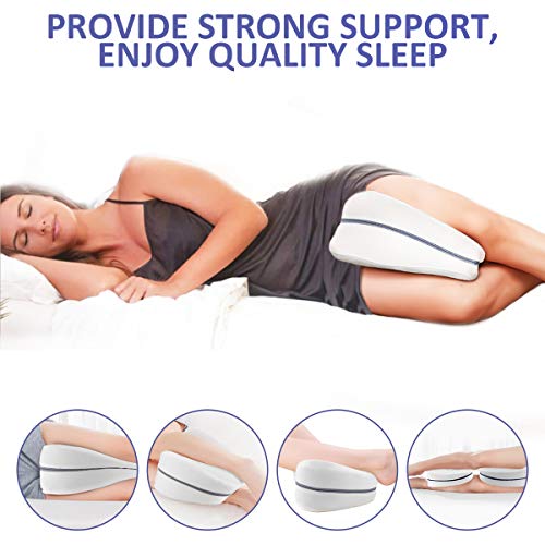 Godmorn Almohada Piernas para Dormir, Ergonómico Cojín Ortopédico, Ideal para ciática, Caderas, articulaciones, Alivio de Dolores de Embarazo y Dormir de Lado - Opción Ideal para Dormir de Lado