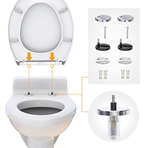 Gomyhom Tapa WC Universal, Asiento Inodoro con Cierre Suave, Tapa WC de Liberación Rápida, Instalación Desde Arriba del Inodoro, Hecho de Plástico Antibacteriano, Sin Balanceo(Tipo O)