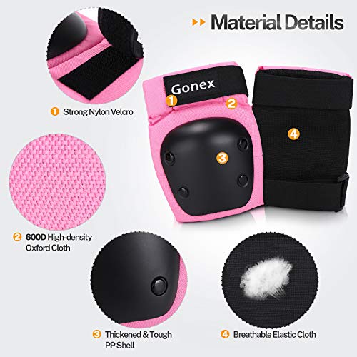 Gonex Protecciones Patines Niños Adultos, Juego Protectores Rodilleras Coderas Muñeca Muñequeras Infantiles para Skate Bicicleta Patinaje Ciclismo Monopatín Escalada Esqui Scooter Seguridad Deportiva