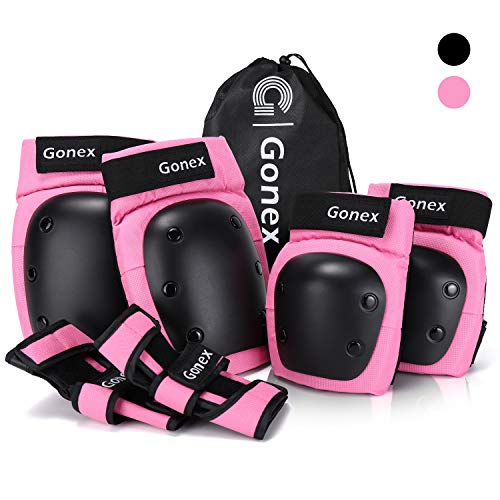 Gonex Protecciones Patines Niños Adultos, Juego Protectores Rodilleras Coderas Muñeca Muñequeras Infantiles para Skate Bicicleta Patinaje Ciclismo Monopatín Escalada Esqui Scooter Seguridad Deportiva