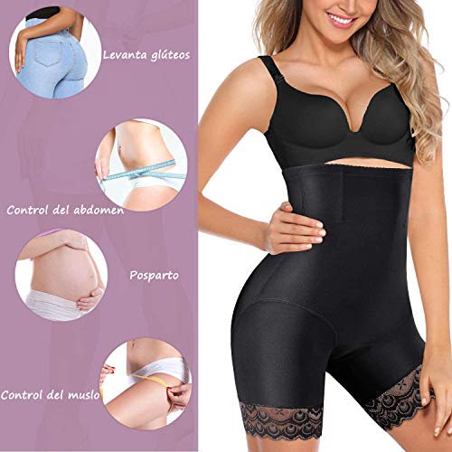 Gotoly Braguitas Moldeadoras Faja Reductora Lencería para Mujer Pantalón Sin Costura Braga de Cintura Alta Control de Barriga Levanta Glúteos Ropa Interior (Negro, Medium)