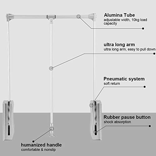 GOTOTOP Perchero de pared extraíble para armario, perchero para armario, ancho ajustable 830-1150 mm, capacidad de carga: 10 kg, de aluminio (830-1150 mm)