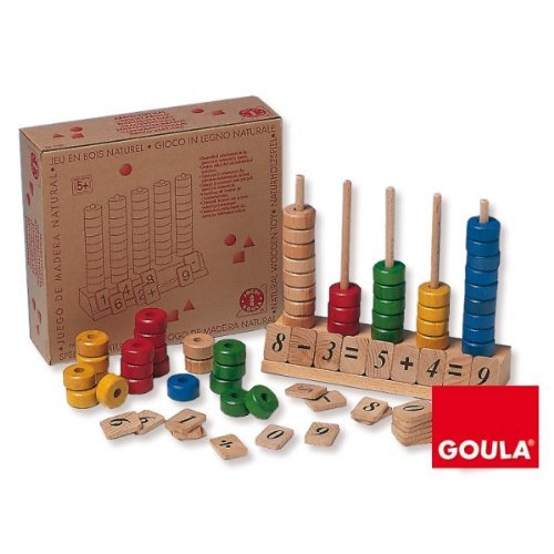 Goula Abacus Ábaco vertical madera, multicolor (51050) , color/modelo surtido