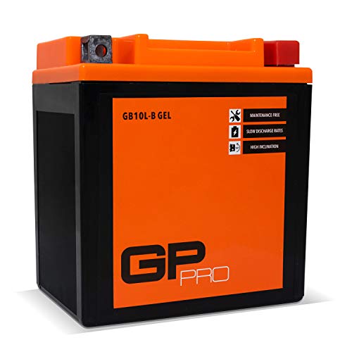 GP-PRO GB10L-B 12V 11Ah GEL Batería de arranque (compatible con YB10L-B / YB10L-B2) (Sin necesidad de mantenimiento/Sellado) Scooters y Motos Acumulador