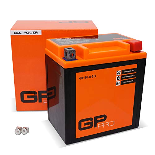 GP-PRO GB10L-B 12V 11Ah GEL Batería de arranque (compatible con YB10L-B / YB10L-B2) (Sin necesidad de mantenimiento/Sellado) Scooters y Motos Acumulador