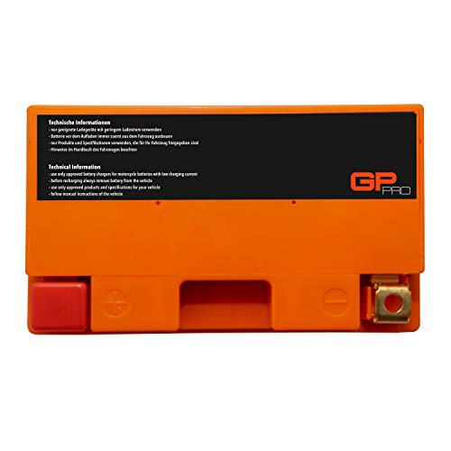 GP-PRO GT12A-BS 12V 10Ah GEL Batería de arranque (compatible con YT12A-BS / YTX12A-BS) (Sin necesidad de mantenimiento/Sellado) Moto Acumulador